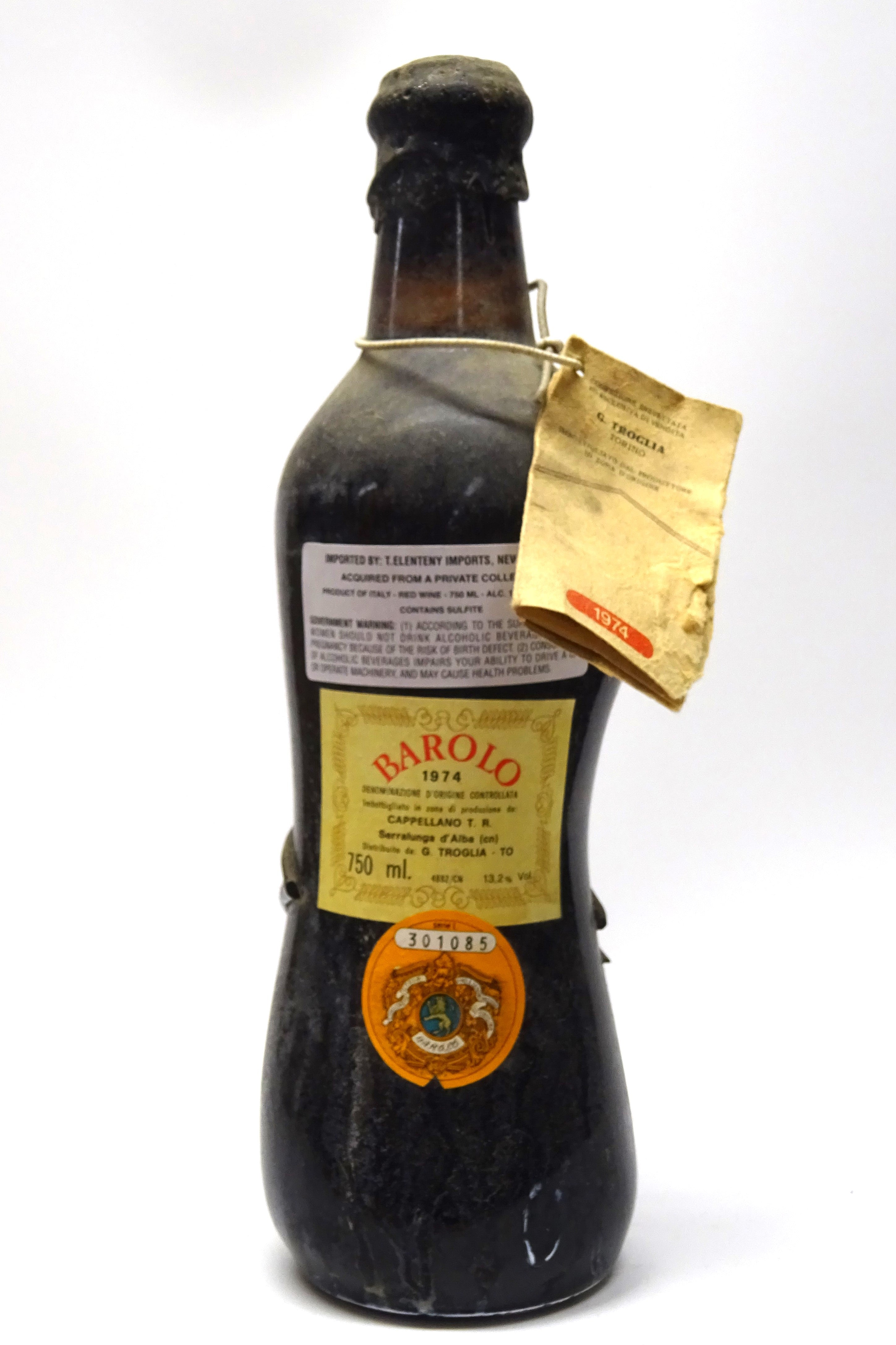 Cappellano, bottled for Troglia, 1974 Barolo