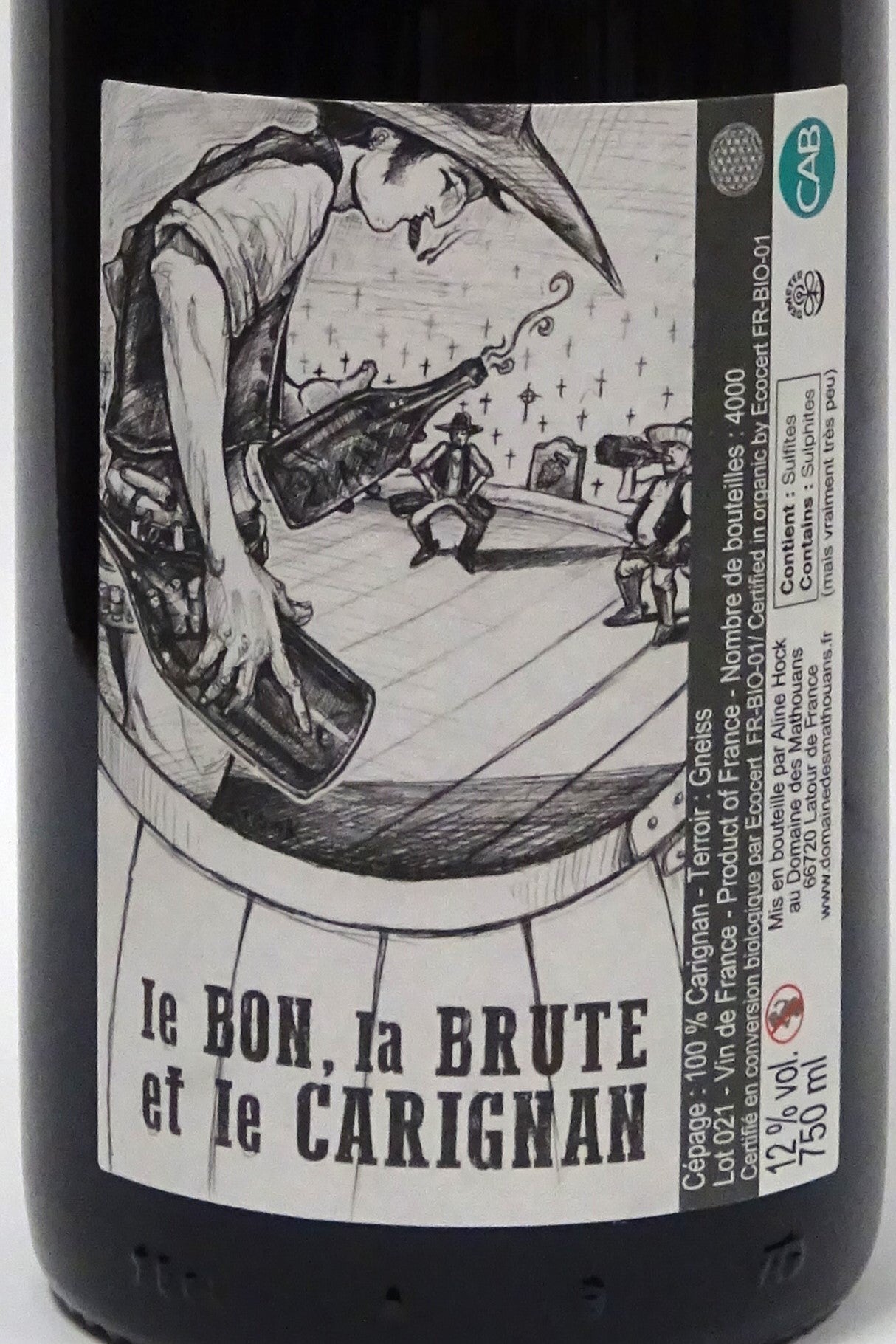 Mathouans 2021 Vin de France Le Bon Le Brute et le Carignan