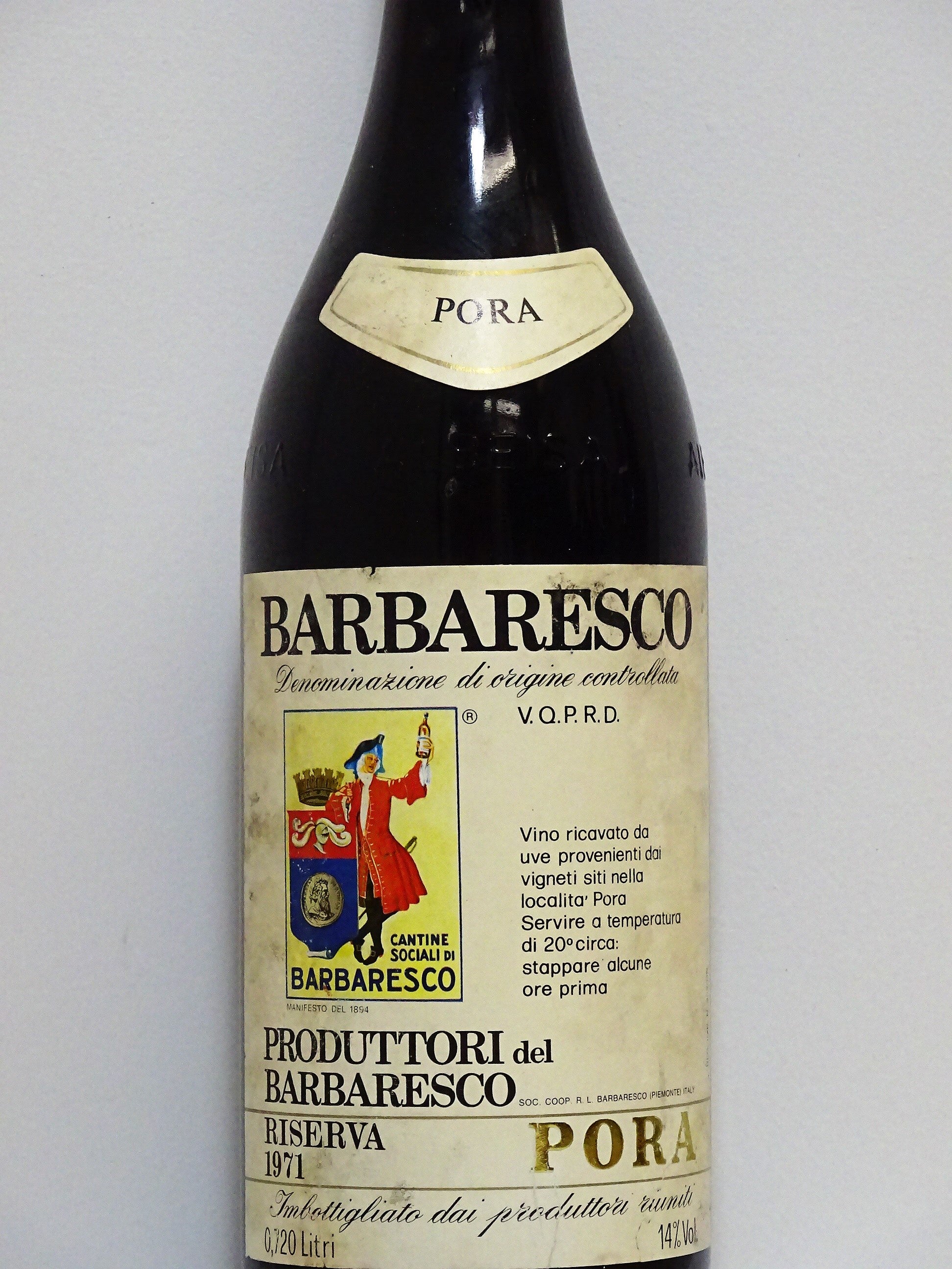 Produttori del Barbaresco 1971 Barbaresco Riserva Pora  (arrives Fall 2024)