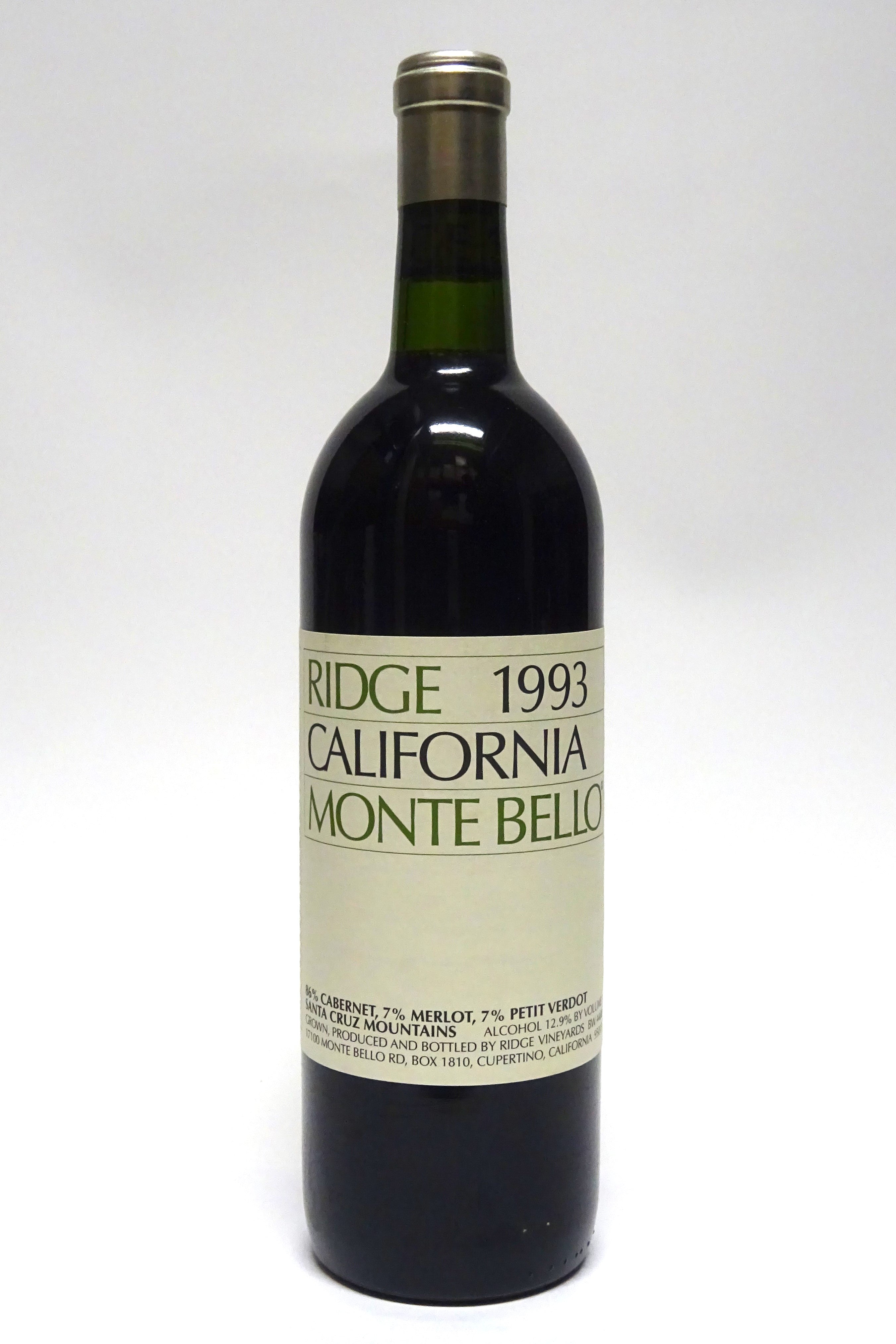 Ridge 1993 Santa Cruz Mountains Monte Bello