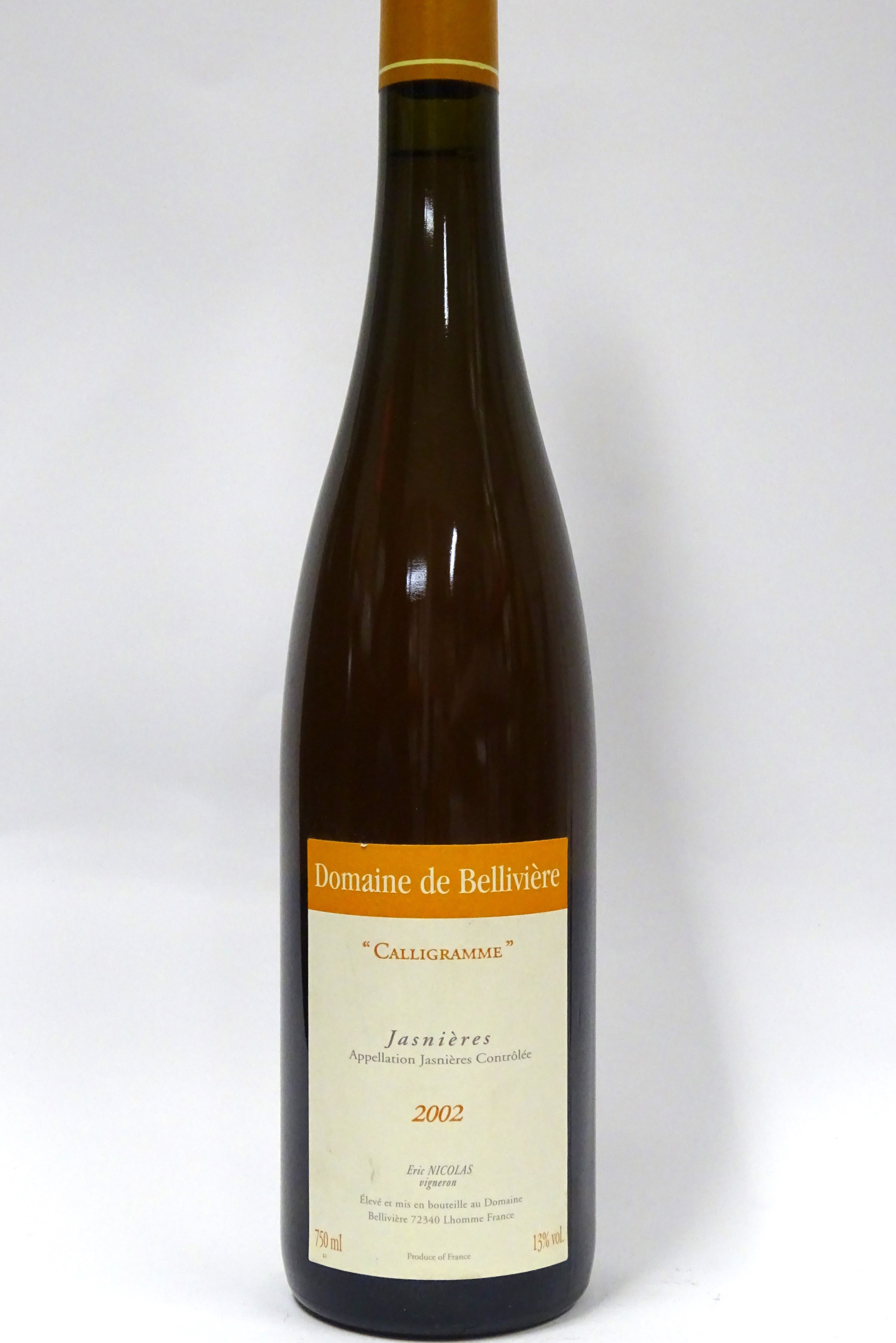 Belliviere 2002 Jasnieres Calligramme