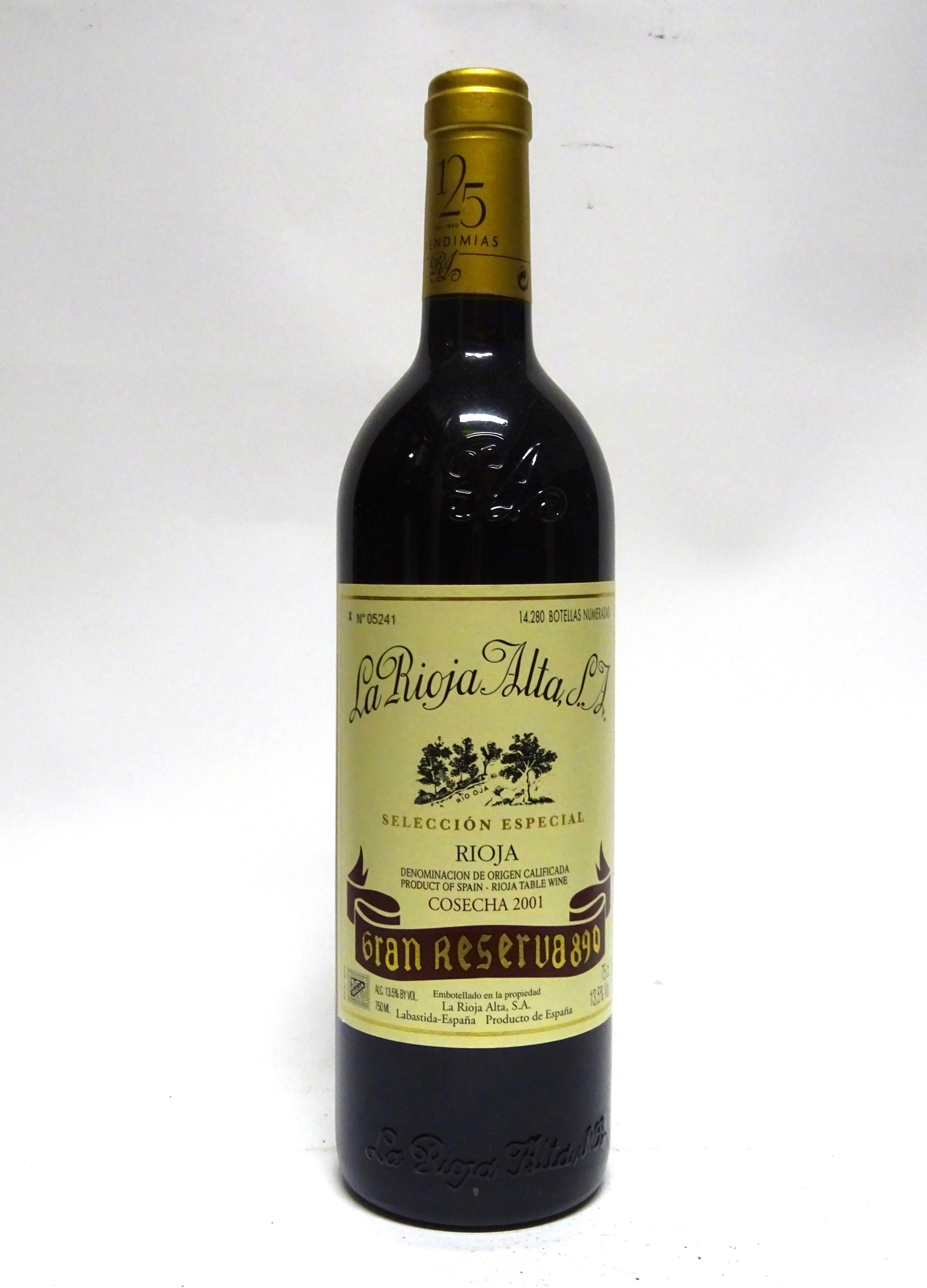 La Rioja Alta 2001 Rioja Gran Reserva 890